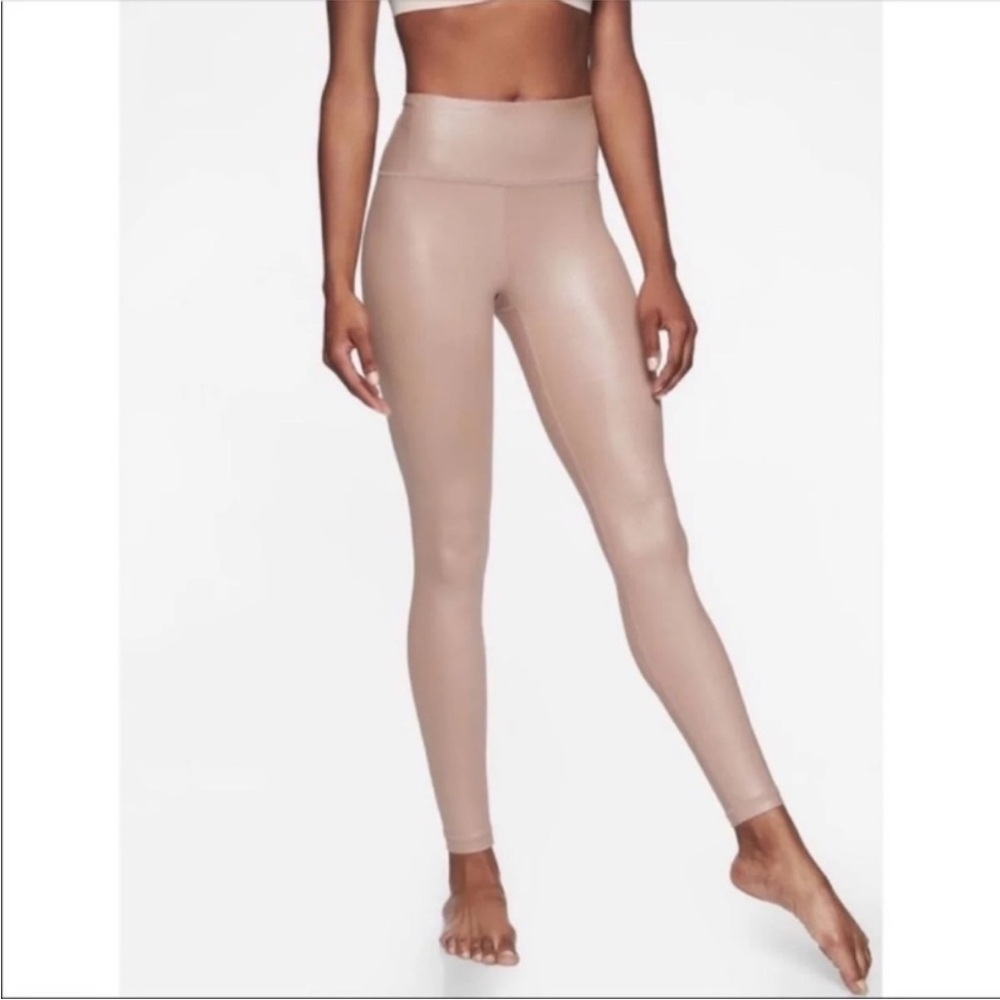 Athleta High-Rise Leggings in Rose Gold Shimmer small